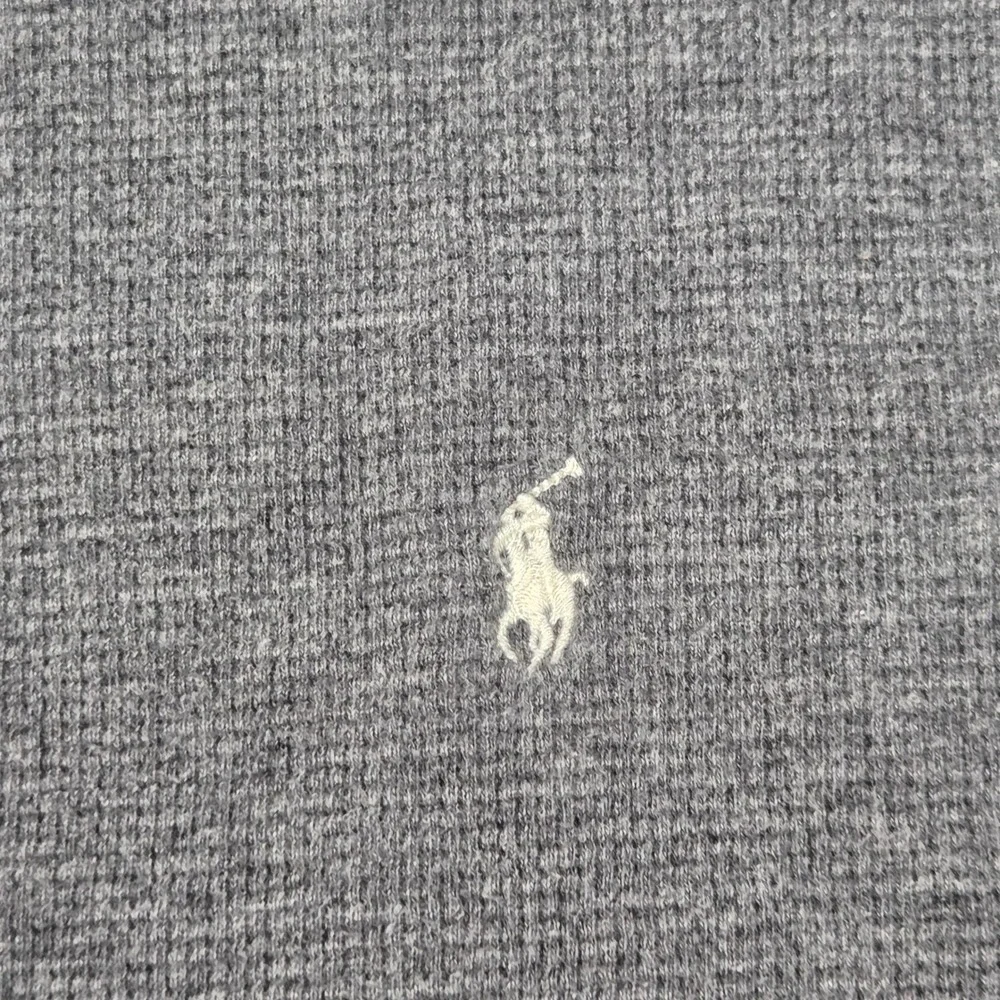 Polo Ralph Lauren Waffle Knit Thermal Shirt M Gray Long‎ Sleeve Crewneck Sweater